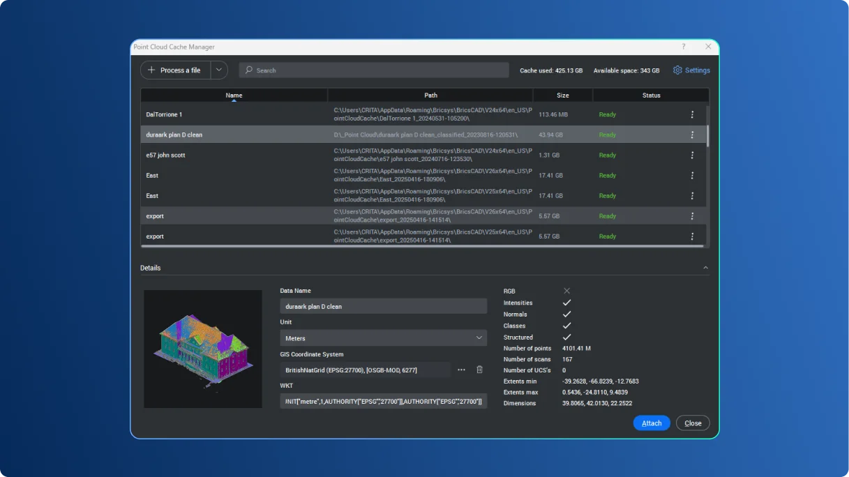 Centralizirano upravljanje oblacima točaka