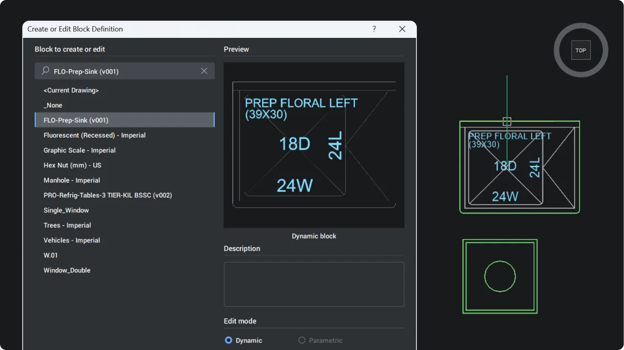 Uređivanje dinamičkih blokova