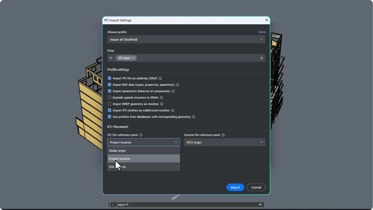 Kontrola lokacije tijekom federacije modela