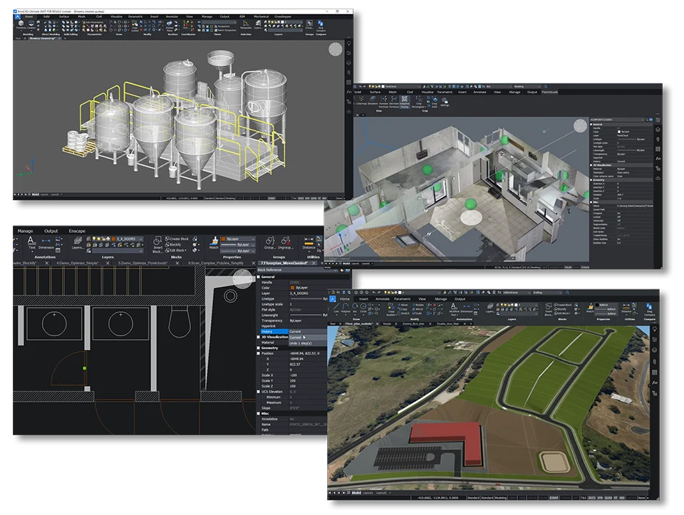 BricsCAD Ultimate 4up